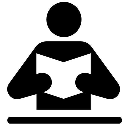 Person reading book icon