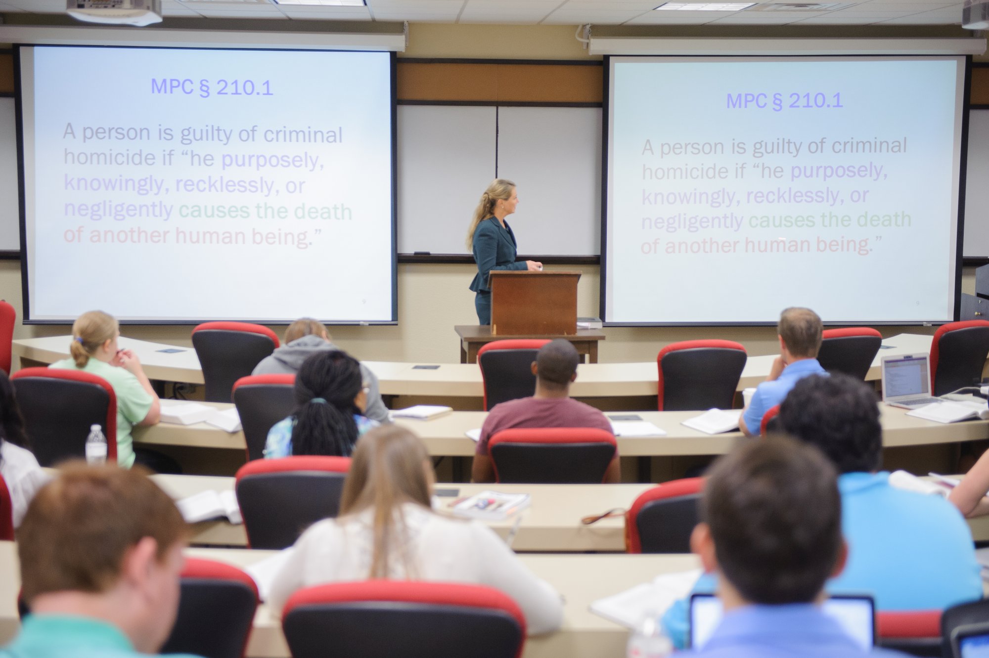 Professor lecturing to a class