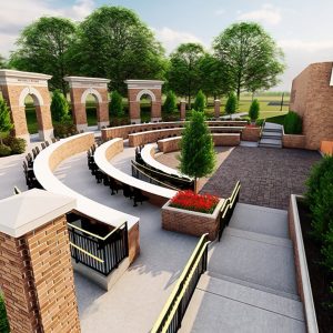 Rendering of the Path Makers Legacy Plaza at Alabama Law