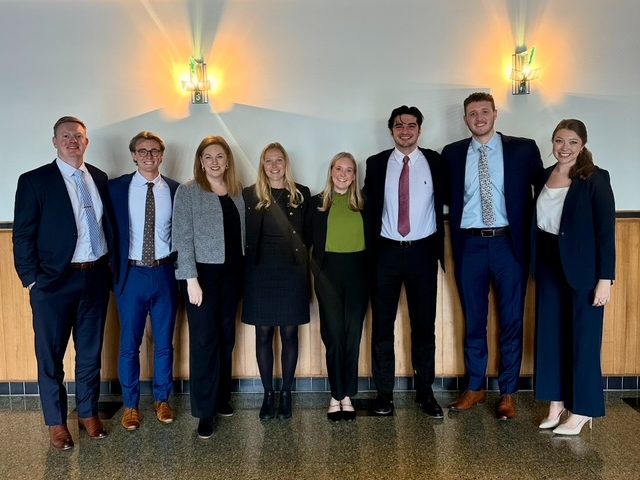 Group photo of Alabama Law's Carol Andrews ABA National Appellate Advocacy Team at the regional competition