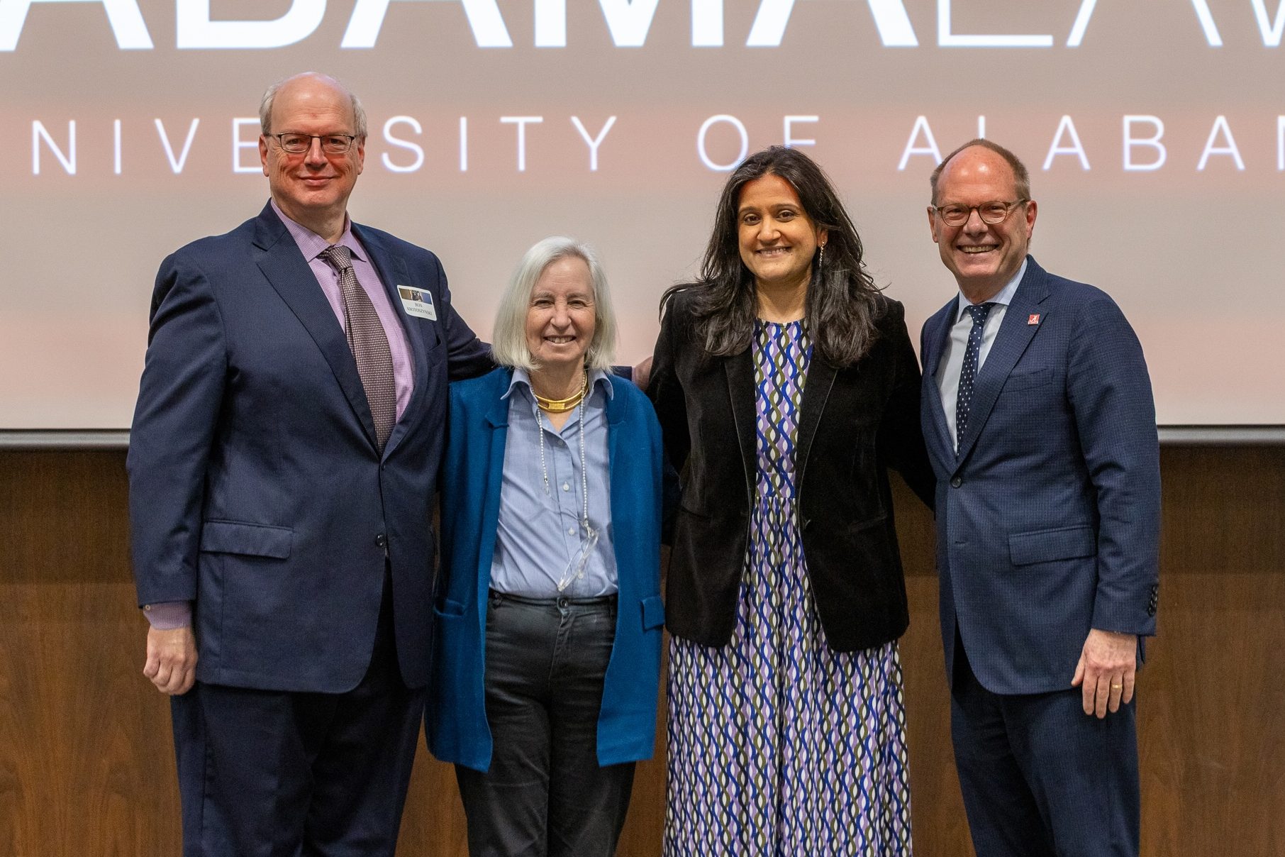 Professor Ron Krotoszynski, Professor Martha Minow, Professor Shalini Ray, and Dean Bill Brewbaker