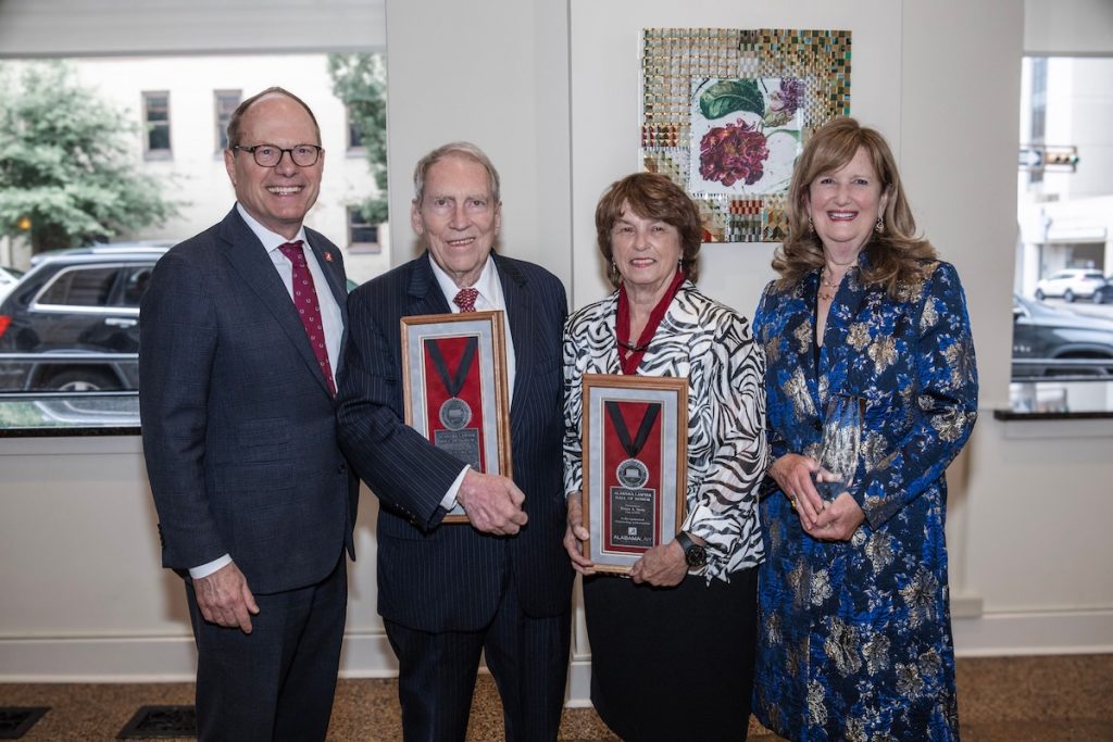 Dean Brewbaker poses with some of the 2026 Alabama Law Alumni Society Award recipients.