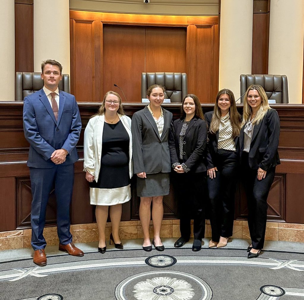 The six 2025 Finch Fellows at the Alabama Supreme Court.