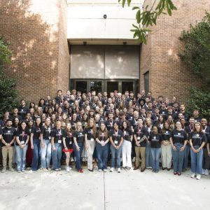 this year's new students outside