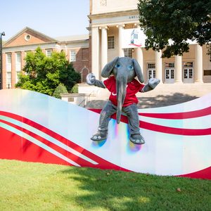Big Al at Capital Campaign kickoff activities on the Quad