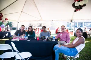 Alumni gather at the 2021 homecoming event at the University of Alabama School of Law