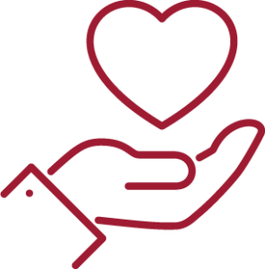 illustration of a hand holding a stylized heart