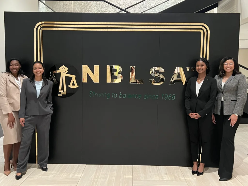 Aleah Brown, Hannah King, Carmen Paige, and Simone Hampton took second place—out of sixty teams—at the Constance Baker Motley Mock Trial Competition during the National Black Law Students Association Conference hosted in Houston, Texas.