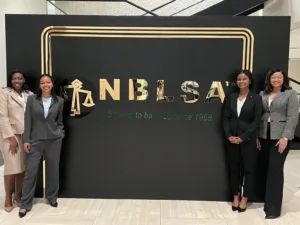 Aleah Brown, Hannah King, Carmen Paige, and Simone Hampton took second place—out of sixty teams—at the Constance Baker Motley Mock Trial Competition during the National Black Law Students Association Conference hosted in Houston, Texas. 