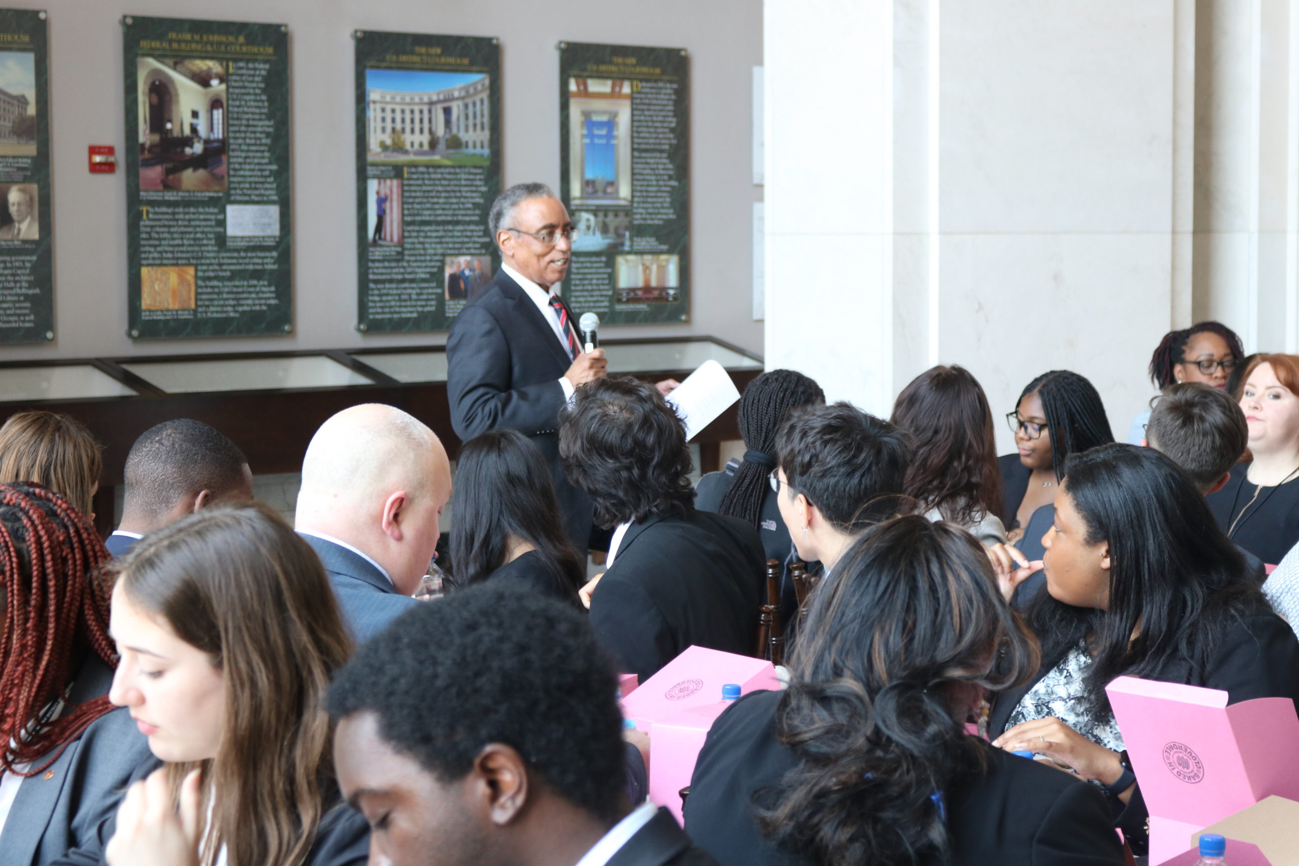 Senior United States District Judge Myron H. Thompson speaks to Alabama Law Summer Scholars