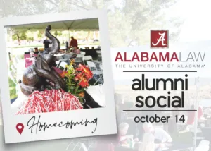 A picture of Alabama Law's Homecoming graphic 