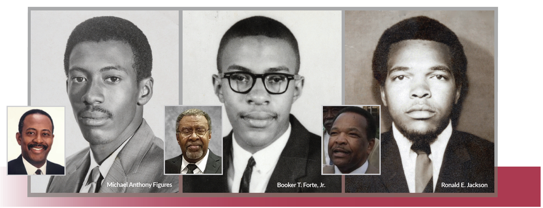 In 1972, Michael Anthony Figures, Booker Forte, Jr., and Ronald E. Jackson became the first Black students to receive a degree from The University of Alabama School of Law.